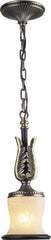 Georgian Court 1 Light Pendant In Antique Bronze and Dark Umber