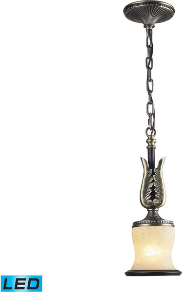 Georgian Court 1 Light Led Pendant In Antique Bronze and Dark Umber