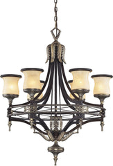Georgian Court 6 Light Chandelier In Antique Bronze and Dark Umber
