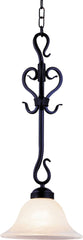 Buckingham 1 Light Pendant In Matte Black and White Faux Marble Glass