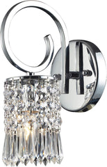 Optix 1 Light Wall Sconce In Polished Chrome and Clear Crystal