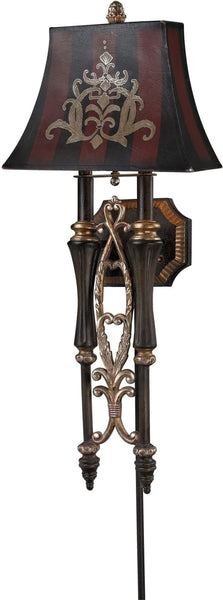 Torch Sconces 2 Light Double Torch Wall Sconce In Crackled Coffee