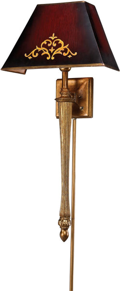 Torch Sconces 1 Light Draping Leaf Wall Sconce In Peruvian Gold
