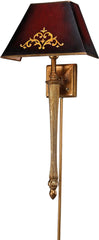 Torch Sconces 1 Light Draping Leaf Wall Sconce In Peruvian Gold