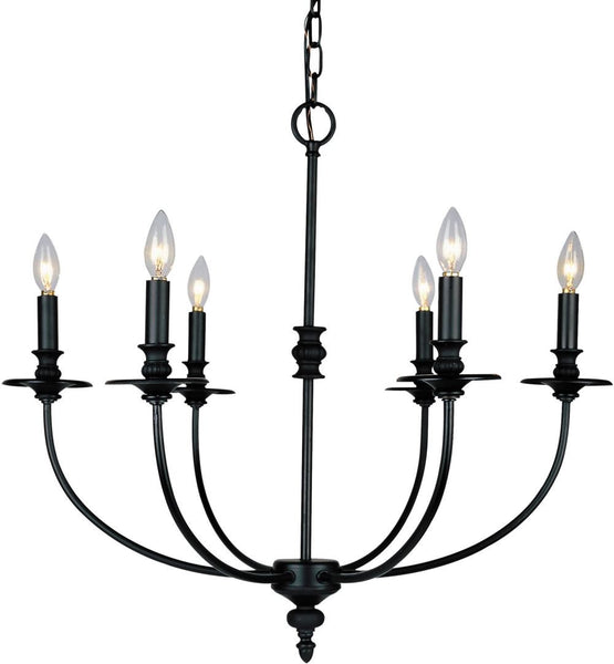 Hartford 6 Light Chandelier In Oil Rubbed Finish