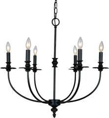 Hartford 6 Light Chandelier In Oil Rubbed Finish
