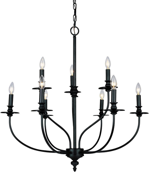 Hartford 9 Light Chandelier In Oil Rubbed Bronze