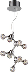 Molecular 9 Light Chandelier In Chrome and Iridescent Glass