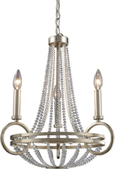 New York 3 Light Chandelier In Renaissance Silver Leaf
