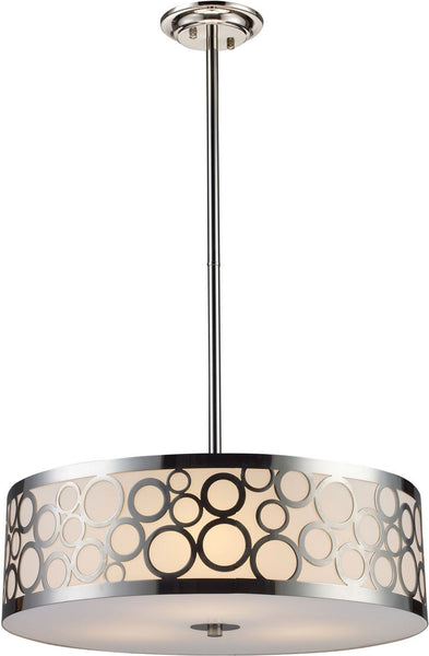 Retrovia 3 Light Chandelier In Polished Nickel