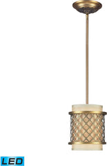 Chester 1 Light Led Pendant In Brushed Antique Brass
