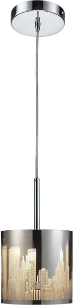 Skyline 1 Light Pendant In Polished Stainless Steel