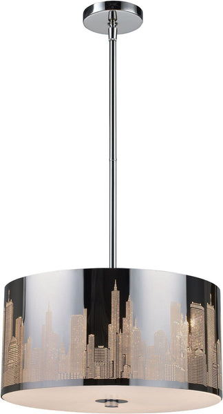 Skyline 3 Light Pendant In Polished Stainless Steel