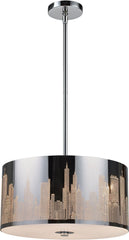 Skyline 3 Light Pendant In Polished Stainless Steel