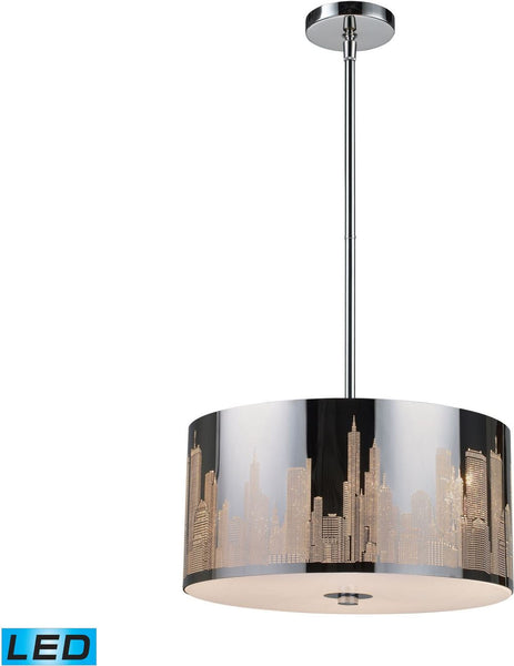 Skyline 3 Light Led Pendant In Polished Stainless Steel