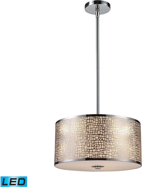 Medina 3 Light Led Pendant In Polished Stainless Steel