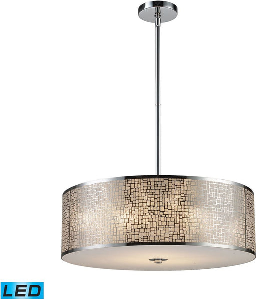 Medina 5 Light Led Pendant In Polished Stainless Steel
