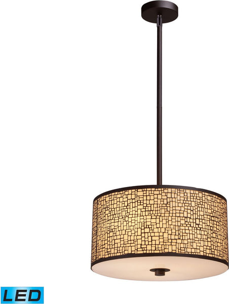 Medina 3 Light Led Pendant In Aged Bronze
