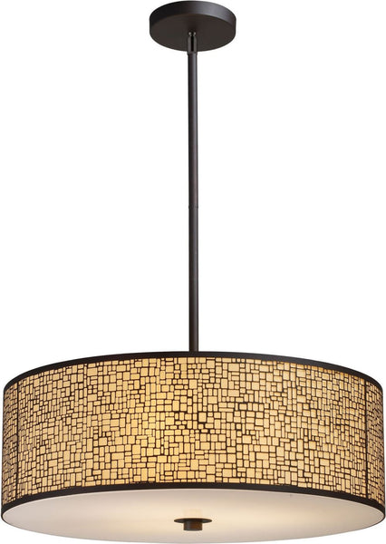 Medina 5-Light Pendant In Aged Bronze With Amber Diffuser