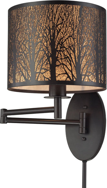Woodland Sunrise 1 Light Swingarm In Aged Bronze