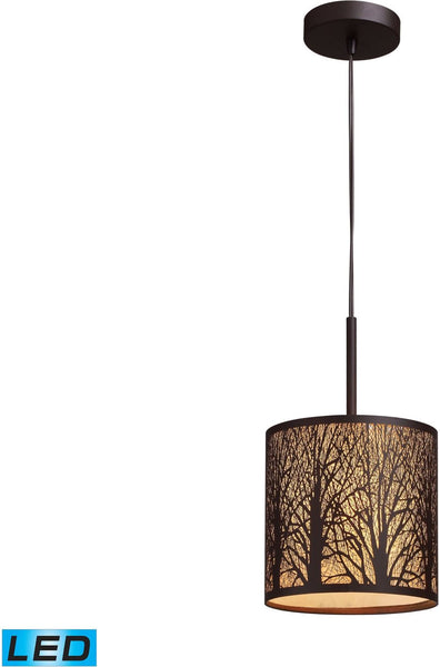 Woodland Sunrise 1 Light Led Pendant In Aged Bronze