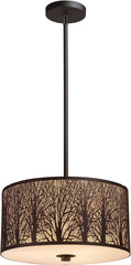 Woodland Sunrise 3 Light Pendant In Aged Bronze
