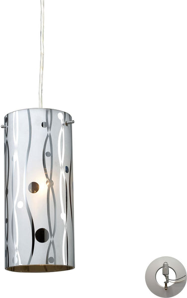 Chromia 1 Light Pendant In Polished Chrome - Includes Recessed Lighting Kit