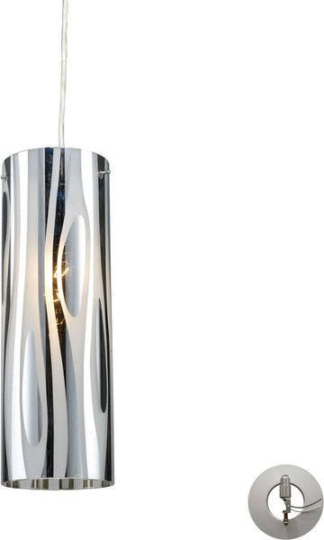 Chromia 1 Light Pendant In Polished Chrome - Includes Recessed Lighting Kit