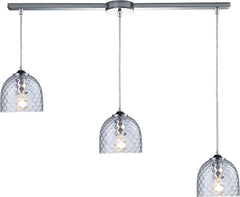 Viva 3 Light Pendant In Polished Chrome and Clear Glass