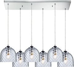 Viva 6 Light Pendant In Polished Chrome and Clear Glass