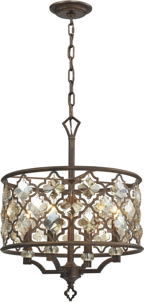 Armand 4 Light Pendant In Weathered Bronze