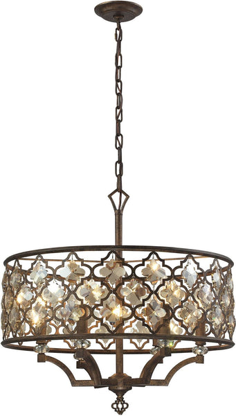 Armand 6 Light Pendant In Weathered Bronze