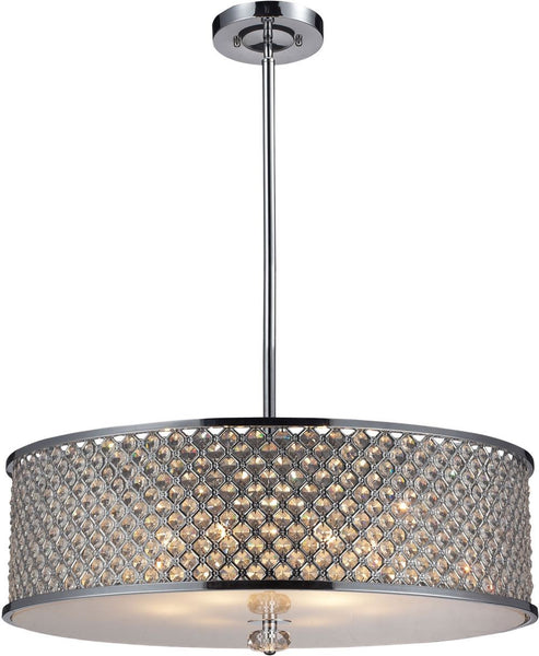 Genevieve 6 Light Pendant In Polished Chrome
