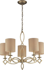 Estonia 5 Light Chandelier In Aged Silver With Shades