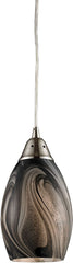 Formations 1 Light Pendant In Satin Nickel and Ashflow Glass