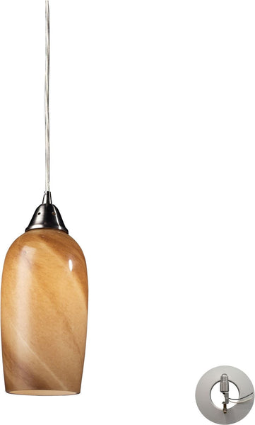 Sandstone 1 Light Pendant In Satin Nickel - Includes Recessed Lighting Kit