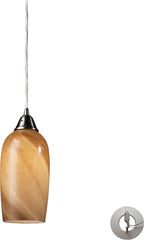 Sandstone 1 Light Pendant In Satin Nickel - Includes Recessed Lighting Kit