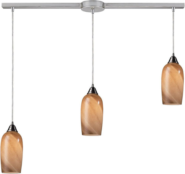 Sandstone 3 Light Pendant In Satin Nickel