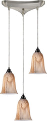 Granite 3 Light Pendant In Satin Nickel