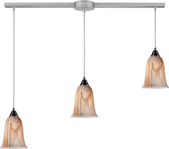 Granite 3 Light Pendant In Satin Nickel