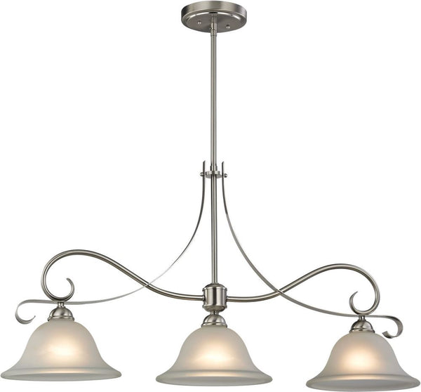 Brighton 3 Light Island In Brushed Nickel