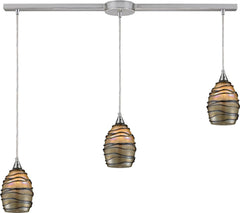 Vines 3 Light Pendant In Satin Nickel