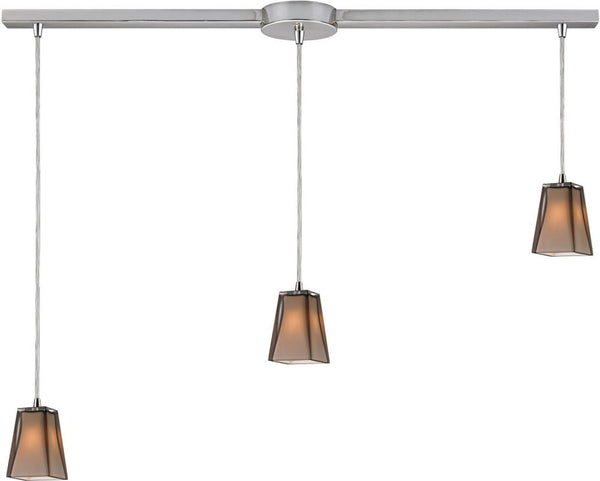 Cubico 3 Light Pendant In Satin Nickel