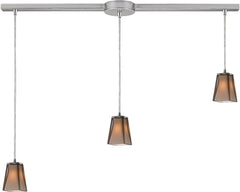 Cubico 3 Light Pendant In Satin Nickel