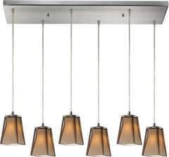 Cubico 6 Light Pendant In Satin Nickel