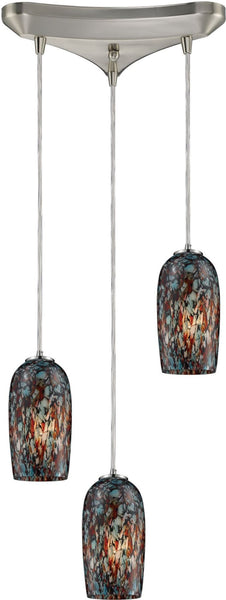 Collage 3 Light Pendant In Satin Nickel