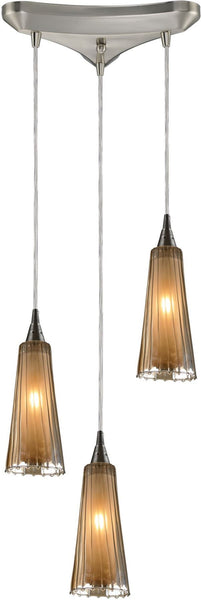 Encapsulate 3 Light Pendant In Satin Nickel