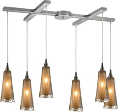 Encapsulate 6 Light Pendant In Satin Nickel