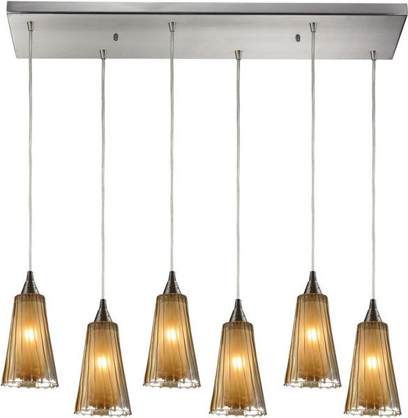 Encapsulate 6 Light Pendant In Satin Nickel