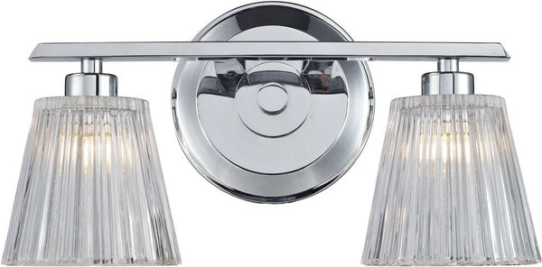 Calais 2 Light Vanity In Polished Chrome and Clear Crystal Glass